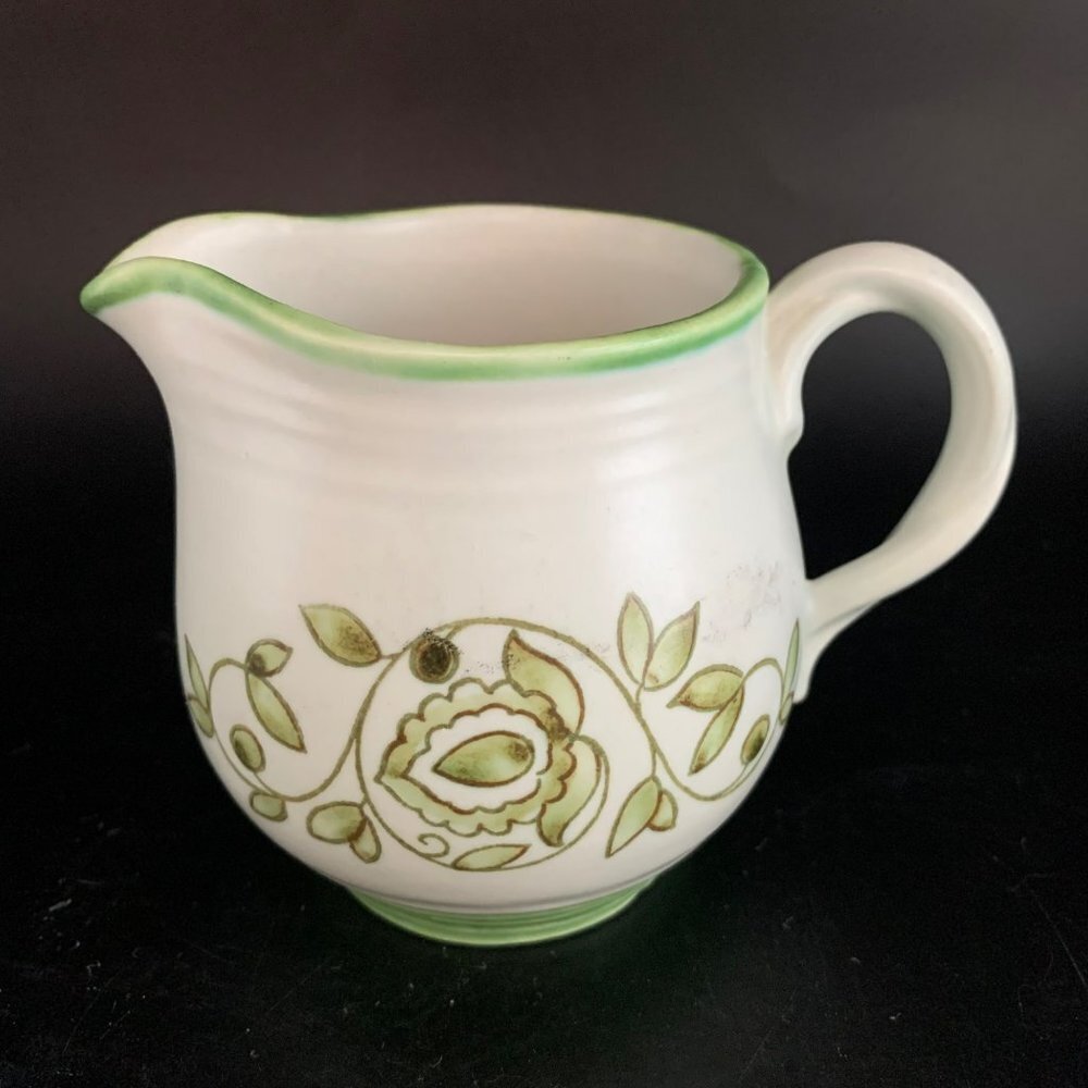 Vintage Poppy Trail by Metlox 3 1/2" Creamer Green Floral Vines